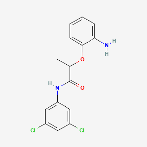 molecular formula C15H14Cl2N2O2 B7843400 2-(2-aminophenoxy)-N-(3,5-dichlorophenyl)propanamide 
