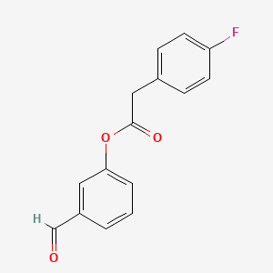 molecular formula C15H11FO3 B7843423 3-Formylphenyl 2-(4-fluorophenyl)acetate 