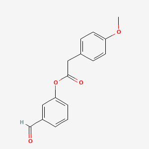 molecular formula C16H14O4 B7843426 3-Formylphenyl 2-(4-methoxyphenyl)acetate 