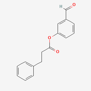molecular formula C16H14O3 B7843429 3-formylphenyl 3-phenylpropanoate, AldrichCPR 