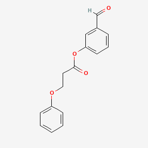 molecular formula C16H14O4 B7843436 3-formylphenyl 3-phenoxypropanoate, AldrichCPR 