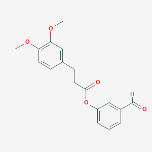 molecular formula C18H18O5 B7843446 3-Formylphenyl 3-(3,4-dimethoxyphenyl)propanoate 
