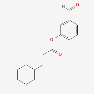 molecular formula C16H20O3 B7843454 3-Formylphenyl 3-cyclohexylpropanoate 