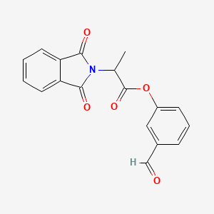 molecular formula C18H13NO5 B7843455 3-formylphenyl 2-(1,3-dioxo-2,3-dihydro-1H-isoindol-2-yl)propanoate 