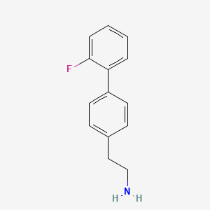 molecular formula C14H14FN B7843543 2-(2'-Fluoro-[1,1'-biphenyl]-4-yl)ethanamine 