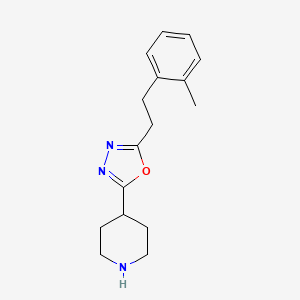 molecular formula C16H21N3O B7843580 4-{5-[2-(2-Methylphenyl)ethyl]-1,3,4-oxadiazol-2-yl}piperidine 