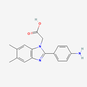 molecular formula C17H17N3O2 B7843638 2-[2-(4-aminophenyl)-5,6-dimethyl-1H-1,3-benzodiazol-1-yl]acetic acid 