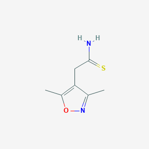 molecular formula C7H10N2OS B7843640 2-(Dimethyl-1,2-oxazol-4-yl)ethanethioamide 