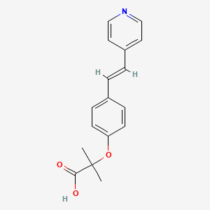 molecular formula C17H17NO3 B7843661 2-methyl-2-{4-[(E)-2-(pyridin-4-yl)ethenyl]phenoxy}propanoicacid 