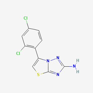 molecular formula C10H6Cl2N4S B7843734 6-(2,4-Dichlorophenyl)-[1,3]thiazolo[3,2-b][1,2,4]triazol-2-amine 