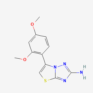 molecular formula C12H12N4O2S B7843756 6-(2,4-Dimethoxyphenyl)-[1,2,4]triazolo[3,2-b][1,3]thiazol-2-amine 