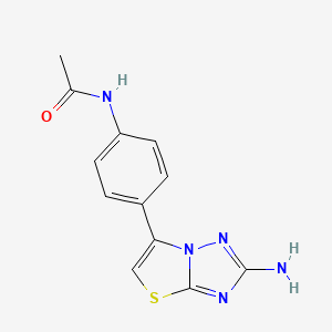 molecular formula C12H11N5OS B7843757 N-[4-(2-amino-[1,3]thiazolo[3,2-b][1,2,4]triazol-6-yl)phenyl]acetamide 