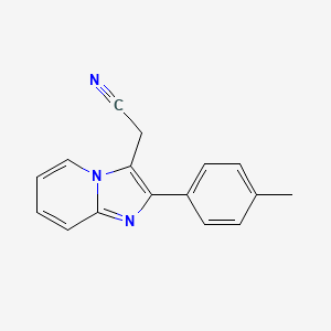 molecular formula C16H13N3 B7843778 2-(2-(对甲苯基)咪唑并[1,2-a]吡啶-3-基)乙腈 CAS No. 885272-74-2
