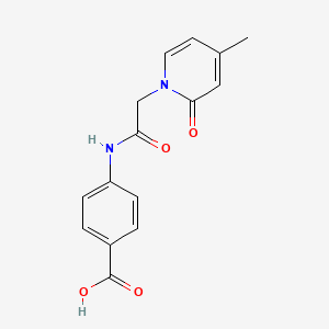 molecular formula C15H14N2O4 B7843790 4-(2-(4-Methyl-2-oxopyridin-1(2H)-yl)acetamido)benzoic acid 
