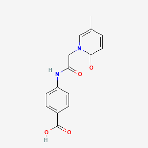 molecular formula C15H14N2O4 B7843798 4-[2-(5-Methyl-2-oxo-1,2-dihydropyridin-1-yl)acetamido]benzoic acid 