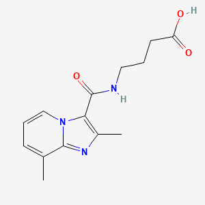 molecular formula C14H17N3O3 B7843818 4-({2,8-Dimethylimidazo[1,2-a]pyridin-3-yl}formamido)butanoicacid 