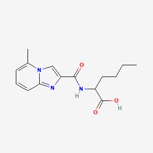 molecular formula C15H19N3O3 B7843833 2-({5-Methylimidazo[1,2-a]pyridin-2-yl}formamido)hexanoic acid 