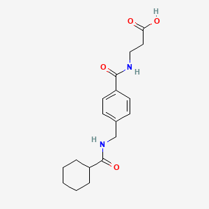 molecular formula C18H24N2O4 B7843842 3-[[4-[(Cyclohexanecarbonylamino)methyl]benzoyl]amino]propanoic acid 