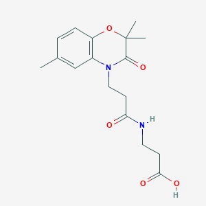 molecular formula C17H22N2O5 B7843858 3-[3-(2,2,6-Trimethyl-3-oxo-1,4-benzoxazin-4-yl)propanoylamino]propanoic acid 