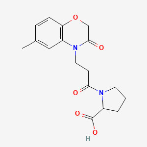molecular formula C17H20N2O5 B7843865 1-[3-(6-Methyl-3-oxo-1,4-benzoxazin-4-yl)propanoyl]pyrrolidine-2-carboxylic acid 