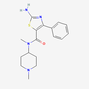 molecular formula C17H22N4OS B7843873 2-Amino-N-methyl-N-(1-methylpiperidin-4-yl)-4-phenylthiazole-5-carboxamide 
