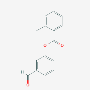 molecular formula C15H12O3 B7843905 3-Formylphenyl 2-methylbenzoate 