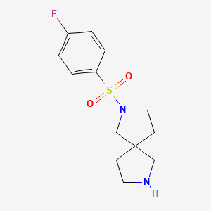 molecular formula C13H17FN2O2S B7843981 2-((4-Fluorophenyl)sulfonyl)-2,7-diazaspiro[4.4]nonane 