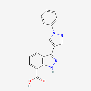 molecular formula C17H12N4O2 B7844027 3-(1-phenyl-1H-pyrazol-4-yl)-1H-indazole-7-carboxylic acid 