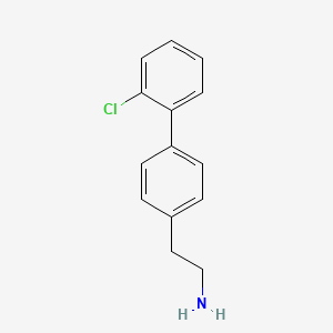 molecular formula C14H14ClN B7844035 2-(2'-Chloro-[1,1'-biphenyl]-4-yl)ethanamine 