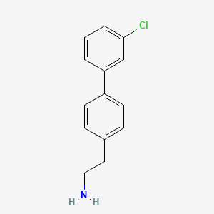 molecular formula C14H14ClN B7844047 2-(3'-Chloro-[1,1'-biphenyl]-4-yl)ethanamine 