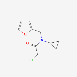 molecular formula C10H12ClNO2 B7844146 2-Chloro-N-cyclopropyl-N-furan-2-ylmethyl-acetamide 