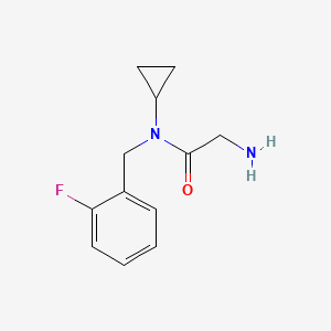 molecular formula C12H15FN2O B7844153 2-Amino-N-cyclopropyl-N-(2-fluoro-benzyl)-acetamide 