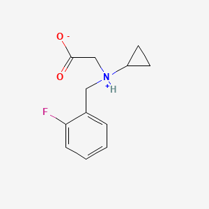 molecular formula C12H14FNO2 B7844194 2-[Cyclopropyl-[(2-fluorophenyl)methyl]azaniumyl]acetate 