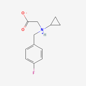 molecular formula C12H14FNO2 B7844196 2-[Cyclopropyl-[(4-fluorophenyl)methyl]azaniumyl]acetate 