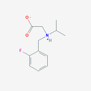 molecular formula C12H16FNO2 B7844235 2-[(2-Fluorophenyl)methyl-propan-2-ylazaniumyl]acetate 