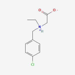 molecular formula C11H14ClNO2 B7844266 2-[(4-Chlorophenyl)methyl-ethylazaniumyl]acetate 