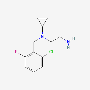 molecular formula C12H16ClFN2 B7844306 N1-(2-Chloro-6-fluorobenzyl)-N1-cyclopropylethane-1,2-diamine 