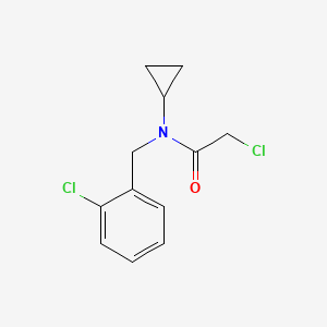 molecular formula C12H13Cl2NO B7844337 2-Chloro-N-(2-chloro-benzyl)-N-cyclopropyl-acetamide 