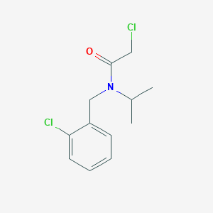 molecular formula C12H15Cl2NO B7844354 2-Chloro-N-(2-chloro-benzyl)-N-isopropyl-acetamide 
