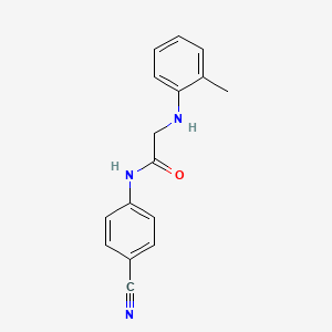 molecular formula C16H15N3O B7844387 N-(4-cyanophenyl)-2-(2-methylanilino)acetamide 