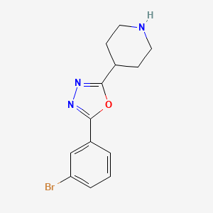 molecular formula C13H14BrN3O B7844430 4-(5-3-Bromophenyl-1,3,4-oxadiazol-2-yl)piperidine 