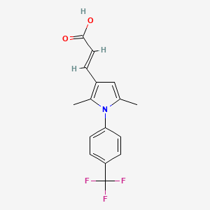 molecular formula C16H14F3NO2 B7844443 (2E)-3-{2,5-dimethyl-1-[4-(trifluoromethyl)phenyl]-1H-pyrrol-3-yl}prop-2-enoicacid 