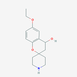 molecular formula C15H21NO3 B7844468 6-Ethoxy-3,4-dihydrospiro[chromene-2,4'-piperidin]-4-ol 