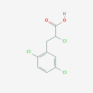 molecular formula C9H7Cl3O2 B7844550 2-Chloro-3-(2,5-dichlorophenyl)propanoic acid 