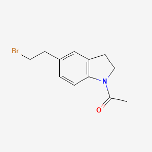 molecular formula C12H14BrNO B7844551 1-(5-(2-Bromoethyl)indolin-1-yl)ethanone 