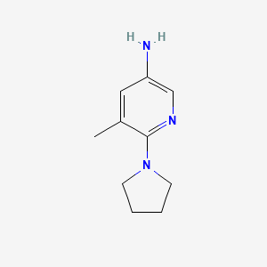 molecular formula C10H15N3 B7844574 5-Methyl-6-(pyrrolidin-1-yl)pyridin-3-amine 