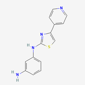molecular formula C14H12N4S B7844594 1-N-[4-(pyridin-4-yl)-1,3-thiazol-2-yl]benzene-1,3-diamine 