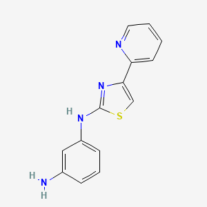 molecular formula C14H12N4S B7844599 N1-[4-(2-Pyridinyl)-2-thiazolyl]-1,3-benzenediamine CAS No. 1215995-08-6