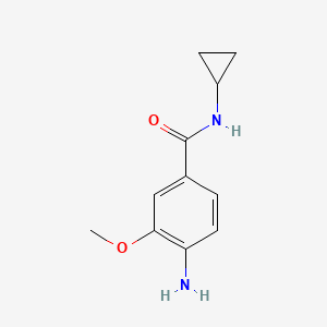 molecular formula C11H14N2O2 B7844644 4-amino-N-cyclopropyl-3-methoxybenzamide 