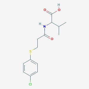 molecular formula C14H18ClNO3S B7844907 2-[3-(4-Chlorophenyl)sulfanylpropanoylamino]-3-methylbutanoic acid 